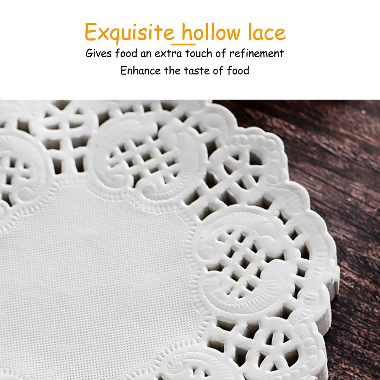 150pcs White Lace Round Paper Doilies Disposable Hollow Flower Oil Absorbing Paper for Fried Food Pizza Desserts Cake 150pcs Oil Absorbing Paper