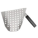 Popcorn Scoop Ergonomic Single Handle Stainless Steel Fries Scooper with Holes for Movie Theater Shop - 45-Degree Angle