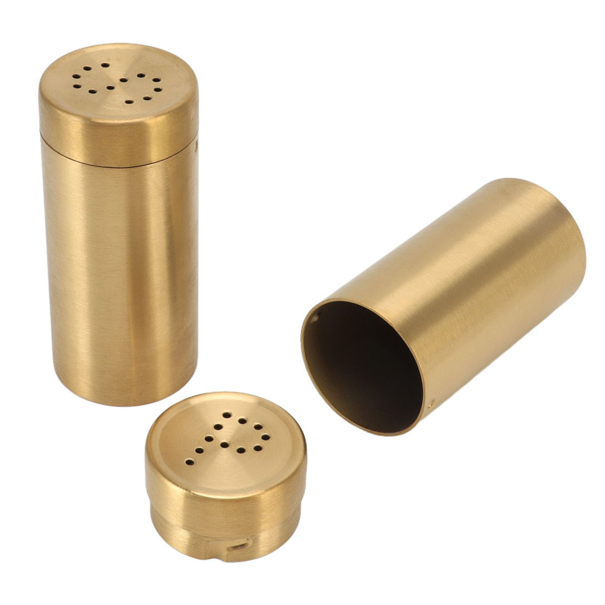 2Pcs Gold Spice Jar Stainless Steel Rustproof Screw Open Top Seasoning Shaker Bottle for Salt Sugar Pepper Paprika