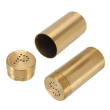 2Pcs Gold Spice Jar Stainless Steel Rustproof Screw Open Top Seasoning Shaker Bottle for Salt Sugar Pepper Paprika - Low Angle