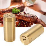 2Pcs Gold Spice Jar Stainless Steel Rustproof Screw Open Top Seasoning Shaker Bottle for Salt Sugar Pepper Paprika - Extra Image