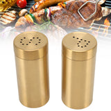 2Pcs Gold Spice Jar Stainless Steel Rustproof Screw Open Top Seasoning Shaker Bottle for Salt Sugar Pepper Paprika - Extra Image