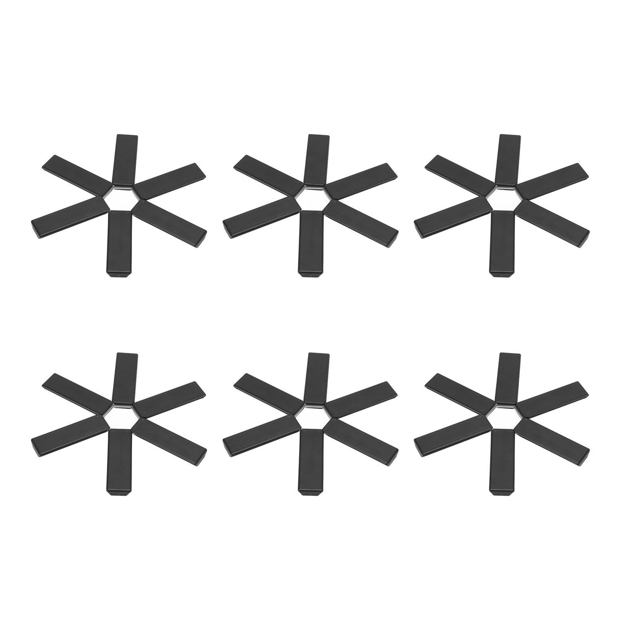 6PCS Hot Pot Heat Insulation Pad Foldable ABS Hollow Design Hot Dishes Holder for Kitchen Home
