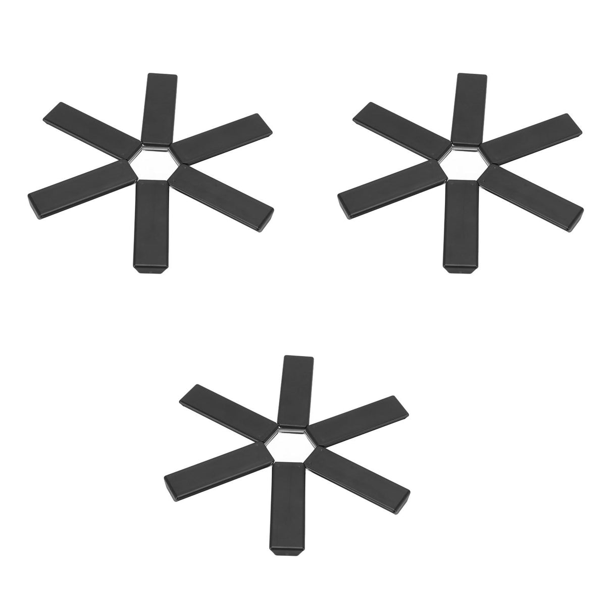 6PCS Hot Pot Heat Insulation Pad Foldable ABS Hollow Design Hot Dishes Holder for Kitchen Home