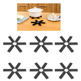 6PCS Hot Pot Heat Insulation Pad Foldable ABS Hollow Design Hot Dishes Holder for Kitchen Home - Extra Image