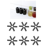 6PCS Hot Pot Heat Insulation Pad Foldable ABS Hollow Design Hot Dishes Holder for Kitchen Home - Extra Image
