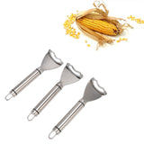 3pcs Stainless Steel Corn Cutter Peeler Safe Quick Clean Comfortable Grip Corn Thresher Planer Cutter for Kitchen - Extra Image