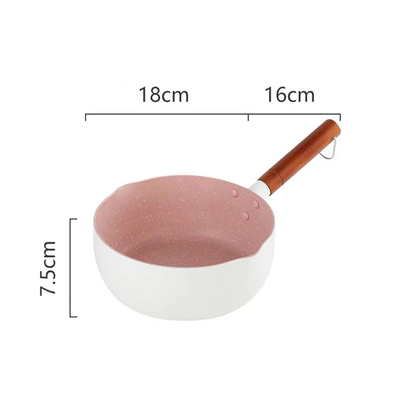Japanese Style Saucepan Nonstick Milk Noodle Soup Sauce Pan Baby Food Cooking Pot White 18cm