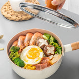 Japanese Style Saucepan Nonstick Milk Noodle Soup Sauce Pan Baby Food Cooking Pot White 18cm