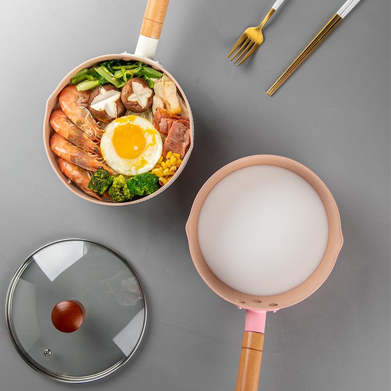 Japanese Style Saucepan Nonstick Milk Noodle Soup Sauce Pan Baby Food Cooking Pot White 18cm