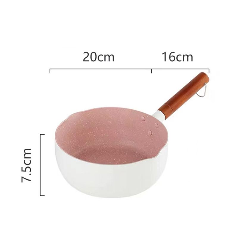 Japanese Style Saucepan Nonstick Milk Noodle Soup Sauce Pan Baby Food Cooking Pot White 20cm
