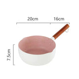 Japanese Style Saucepan Nonstick Milk Noodle Soup Sauce Pan Baby Food Cooking Pot White 20cm