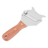 Truffle Grater Wavy Blade Wooden Handle Stainless Steel Hand Plane Cheese Grater Cutter for Chocolate - Front View
