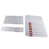 Placemat Cup Mat Set Felt Heat Insulation with Fork Bag Tableware Mat for Home Kitchen Light Gray