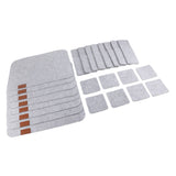 Placemat Cup Mat Set Felt Heat Insulation with Fork Bag Tableware Mat for Home Kitchen Light Gray