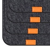 Placemat Cup Mat Set Felt Heat Insulation with Fork Bag Tableware Mat for Home Kitchen Dark Gray - Low Angle