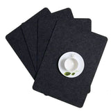 Placemat Cup Mat Set Felt Heat Insulation with Fork Bag Tableware Mat for Home Kitchen Dark Gray - Extra Image