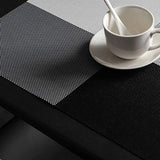 8pcs Placemats Easy Cleaning PVC Material Waterproof Black White Plaid Pattern Dining Placemats for Hotel