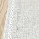 Retro Table Runner Elegant Hand Woven Cotton Linen Dining Table Runner with Tassels for Wedding Home Cross Yellow - Side View