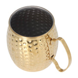Moscow Mule Mug Exquisite 304 Stainless Steel 500ml Large Capacity Cocktail Mug for Bars Hotels Restaurants Gold - Low Angle