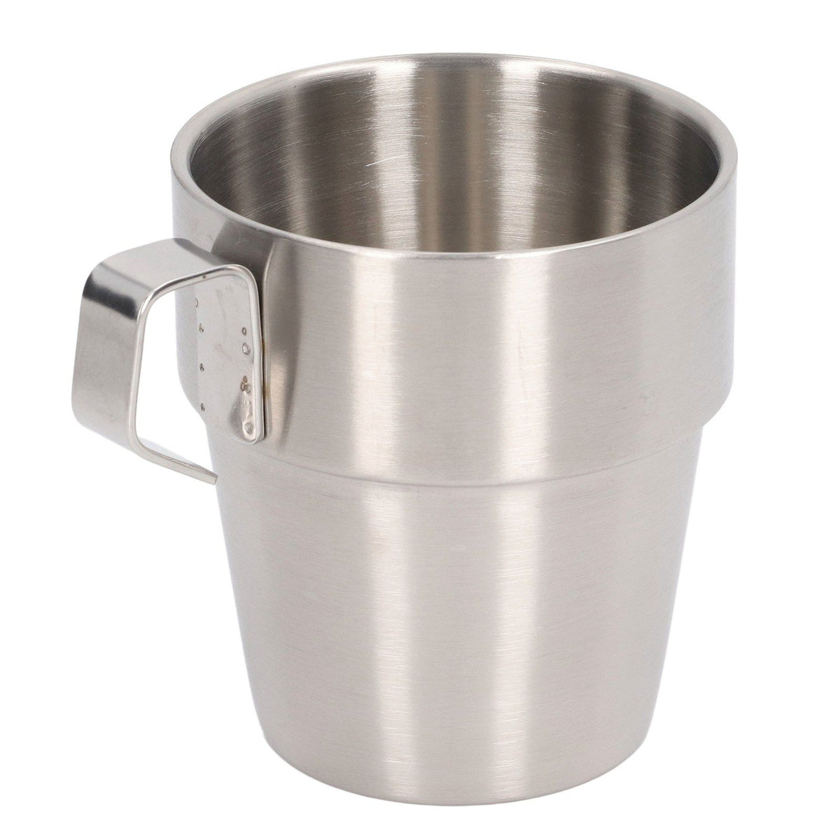 Stainless Steel Camping Cup Set of 4 Double Layer Coffee Mugs with Stand Holder Stackable Outdoor Cups for Picnic