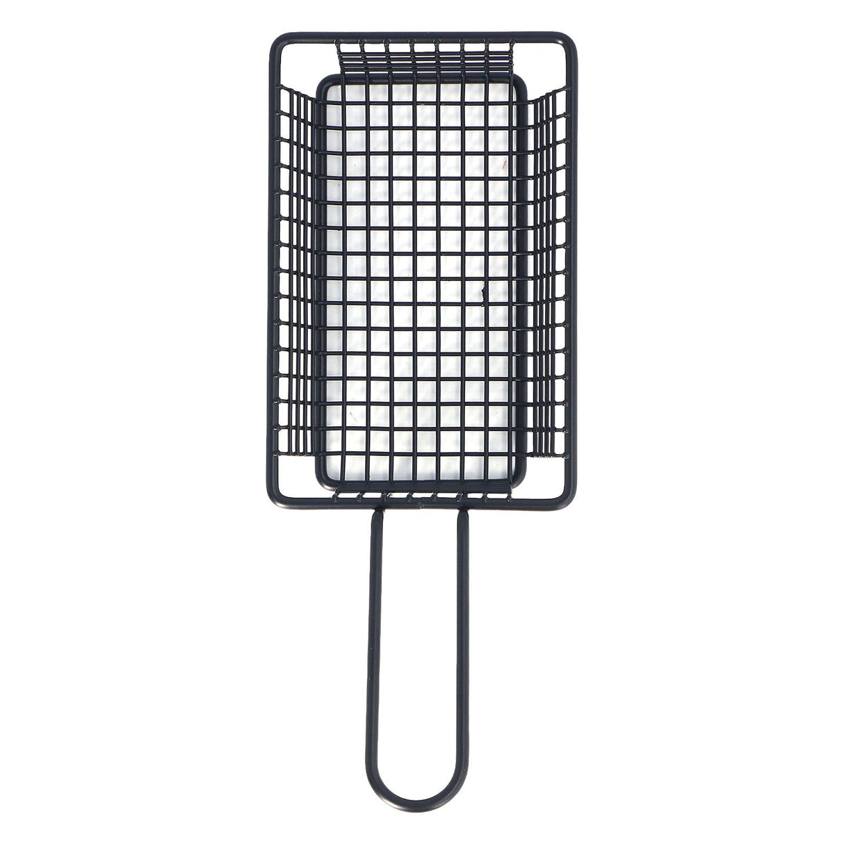 Fryer Basket Food Grade Stainless Steel French Fry Holder Frying Strainer with Handle for Restaurant Home Short Rectangle