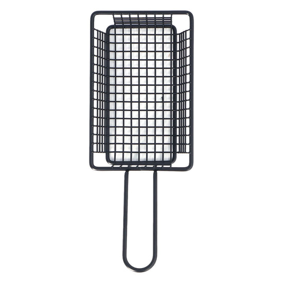 Fryer Basket Food Grade Stainless Steel French Fry Holder Frying Strainer with Handle for Restaurant Home Short Rectangle