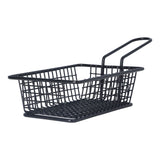 Fryer Basket Food Grade Stainless Steel French Fry Holder Frying Strainer with Handle for Restaurant Home Short Rectangle - Top-Down View