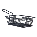 Fryer Basket Food Grade Stainless Steel French Fry Holder Frying Strainer with Handle for Restaurant Home Short Rectangle - 45-Degree Angle