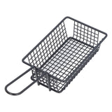 Fryer Basket Food Grade Stainless Steel French Fry Holder Frying Strainer with Handle for Restaurant Home Short Rectangle - Rear View