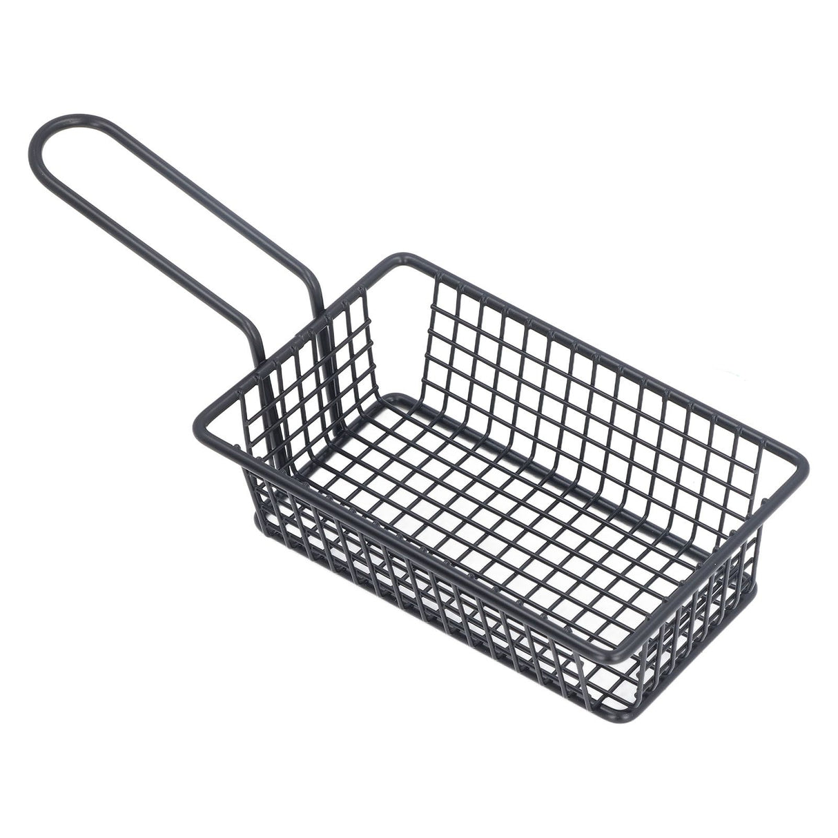 Fryer Basket Food Grade Stainless Steel French Fry Holder Frying Strainer with Handle for Restaurant Home Short Rectangle