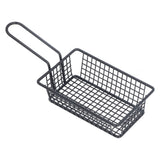 Fryer Basket Food Grade Stainless Steel French Fry Holder Frying Strainer with Handle for Restaurant Home Short Rectangle