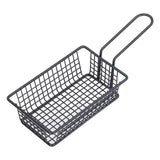 Fryer Basket Food Grade Stainless Steel French Fry Holder Frying Strainer with Handle for Restaurant Home Short Rectangle - Low Angle