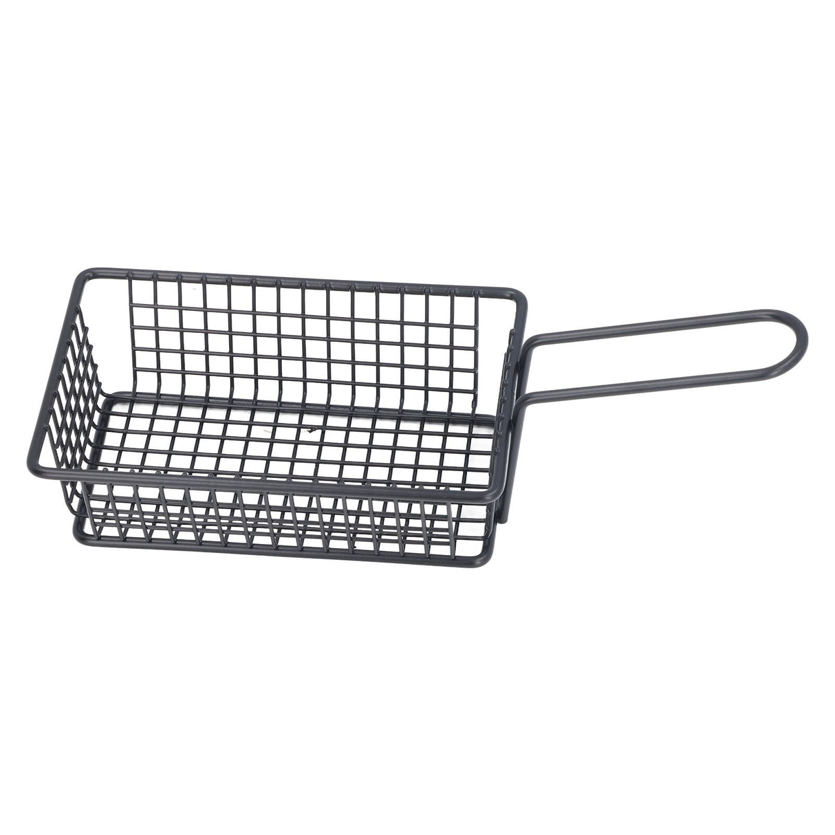 Fryer Basket Food Grade Stainless Steel French Fry Holder Frying Strainer with Handle for Restaurant Home Short Rectangle