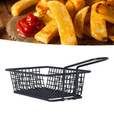 Fryer Basket Food Grade Stainless Steel French Fry Holder Frying Strainer with Handle for Restaurant Home Short Rectangle