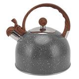 Whistling Kettle 2.5L Capacity Stainless Steel Stovetop Teapot for Water Boiling Grey - Side View