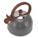 Whistling Kettle 2.5L Capacity Stainless Steel Stovetop Teapot for Water Boiling Grey - 45-Degree Angle