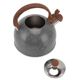 Whistling Kettle 2.5L Capacity Stainless Steel Stovetop Teapot for Water Boiling Grey - Close-Up Angle
