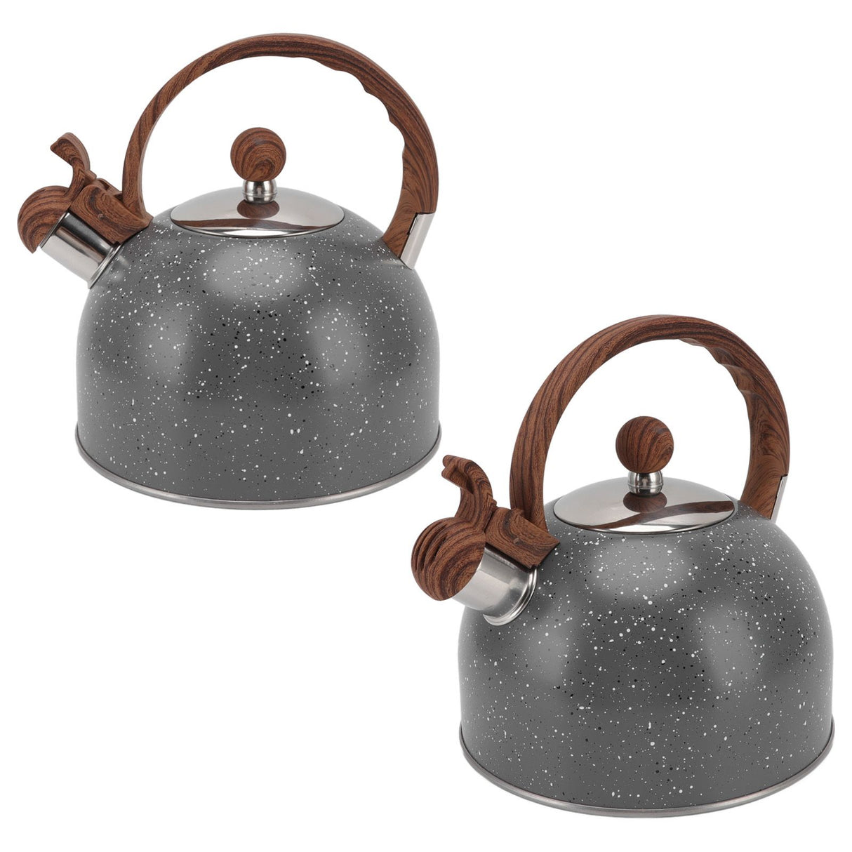 Whistling Kettle 2.5L Capacity Stainless Steel Stovetop Teapot for Water Boiling Grey