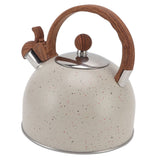 Whistling Kettle 2.5L Capacity Stainless Steel Stovetop Teapot for Water Boiling Beige - Front View