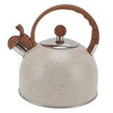 Whistling Kettle 2.5L Capacity Stainless Steel Stovetop Teapot for Water Boiling Beige - Side View