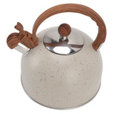 Whistling Kettle 2.5L Capacity Stainless Steel Stovetop Teapot for Water Boiling Beige - 45-Degree Angle