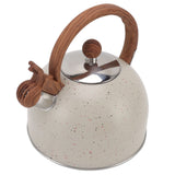 Whistling Kettle 2.5L Capacity Stainless Steel Stovetop Teapot for Water Boiling Beige - Rear View