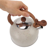 Whistling Kettle 2.5L Capacity Stainless Steel Stovetop Teapot for Water Boiling Beige