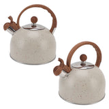 Whistling Kettle 2.5L Capacity Stainless Steel Stovetop Teapot for Water Boiling Beige - Extra Image
