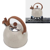 Whistling Kettle 2.5L Capacity Stainless Steel Stovetop Teapot for Water Boiling Beige - Extra Image