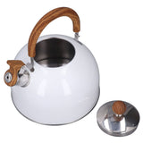 Whistling Kettle 2.5L Capacity White 304 Stainless Steel Fast Heating Ergonomic Handle Home Whistling Kettle