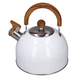 Whistling Kettle 2.5L Capacity White 304 Stainless Steel Fast Heating Ergonomic Handle Home Whistling Kettle - Side View