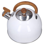 Whistling Kettle 2.5L Capacity White 304 Stainless Steel Fast Heating Ergonomic Handle Home Whistling Kettle