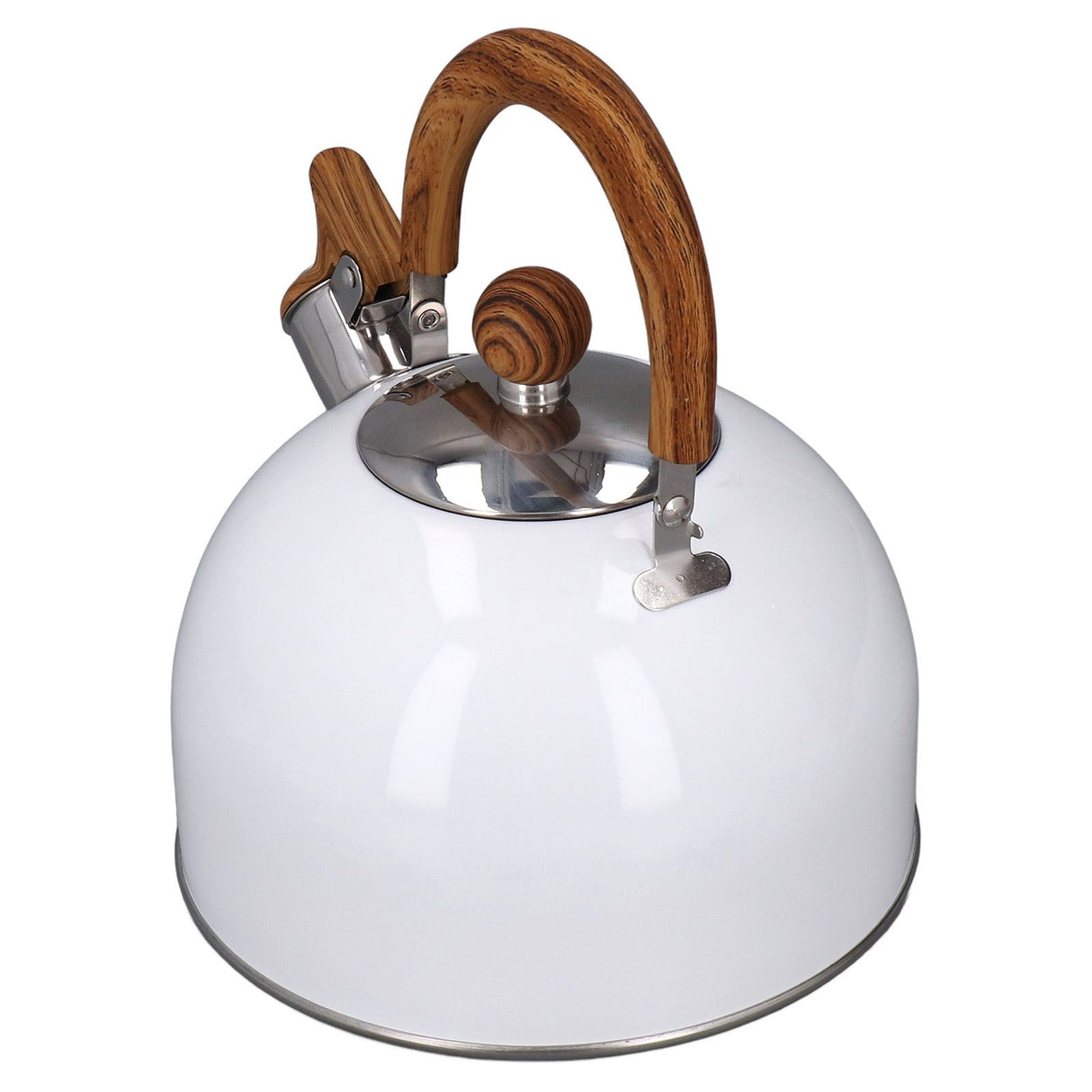 Whistling Kettle 2.5L Capacity White 304 Stainless Steel Fast Heating Ergonomic Handle Home Whistling Kettle